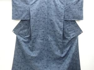 未使用品　花模様織出し手織り紬着物